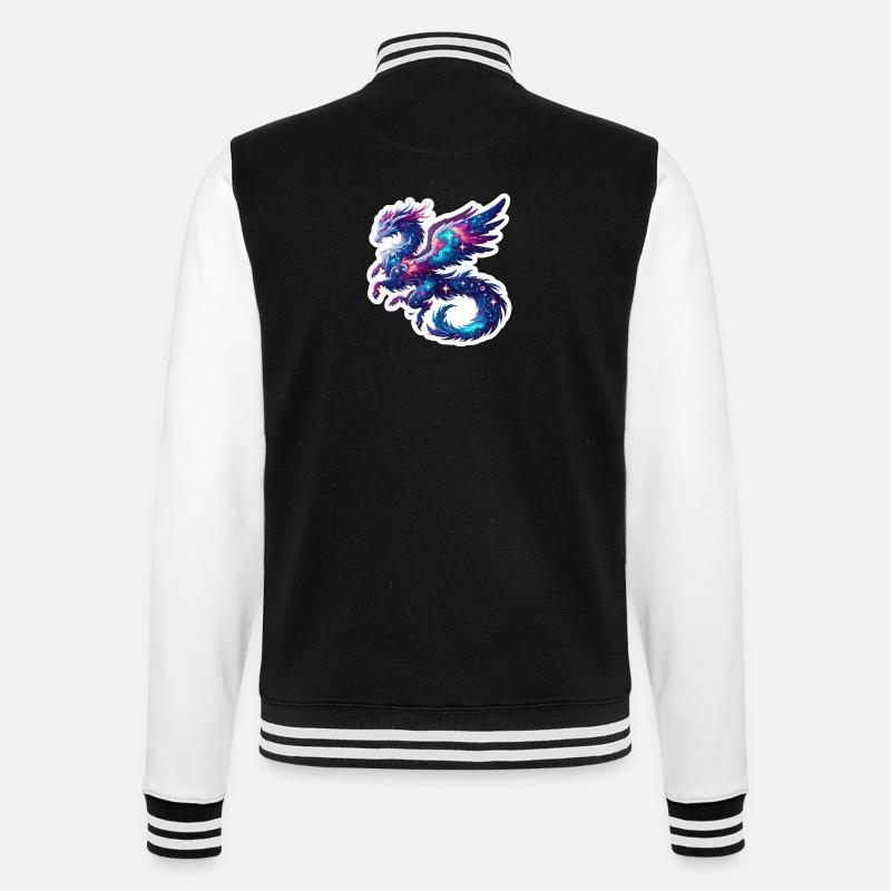 Astrological Dragon - College Sweat Jacket - black/white
