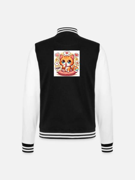 Sweet Cat - College-Sweatjacke - Schwarz/Weiß