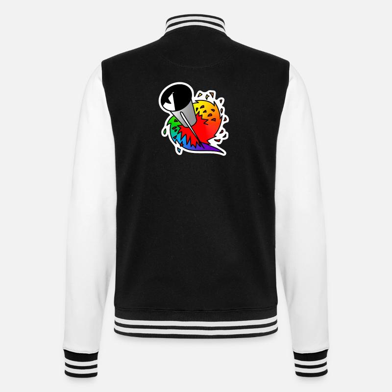 Regenbogen Rakete : Sticky Queer Pride - College-Sweatjacke - Schwarz/Weiß