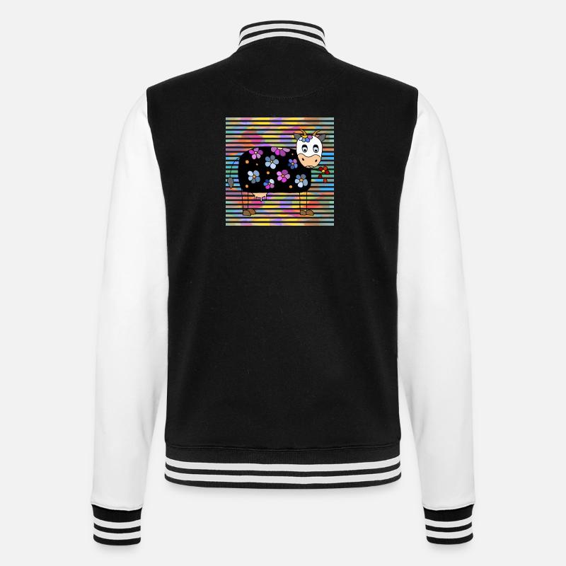 Vache - Veste Teddy - noir/blanc