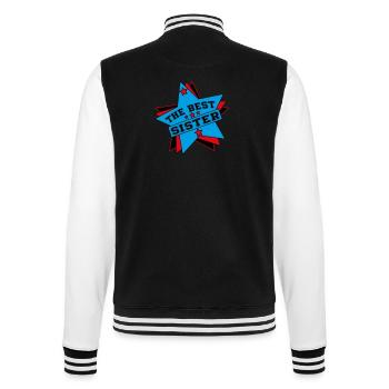 THE BEST SISTER - College Sweat Jacket - black/white - Back - Marisol (170cm)