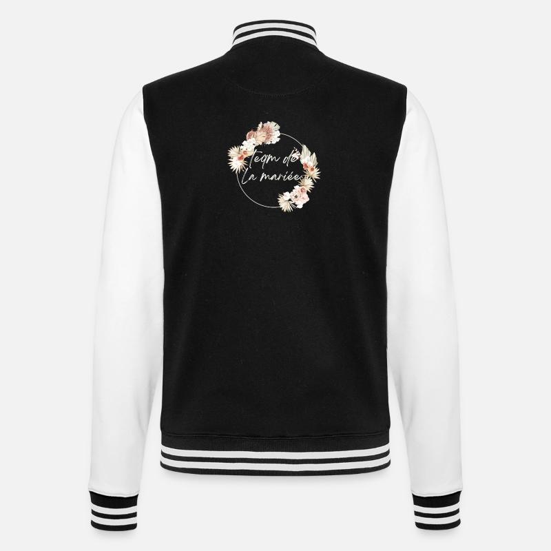 Brautteam Krone Boho Blumen - College-Sweatjacke - Schwarz/Weiß