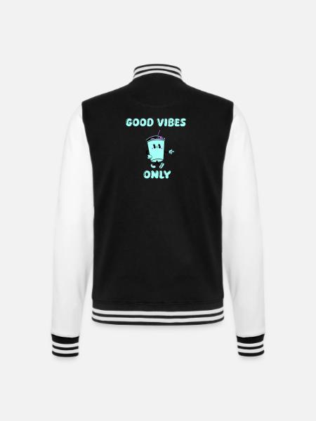drink cartoon vibes - College-Sweatjacke - Schwarz/Weiß