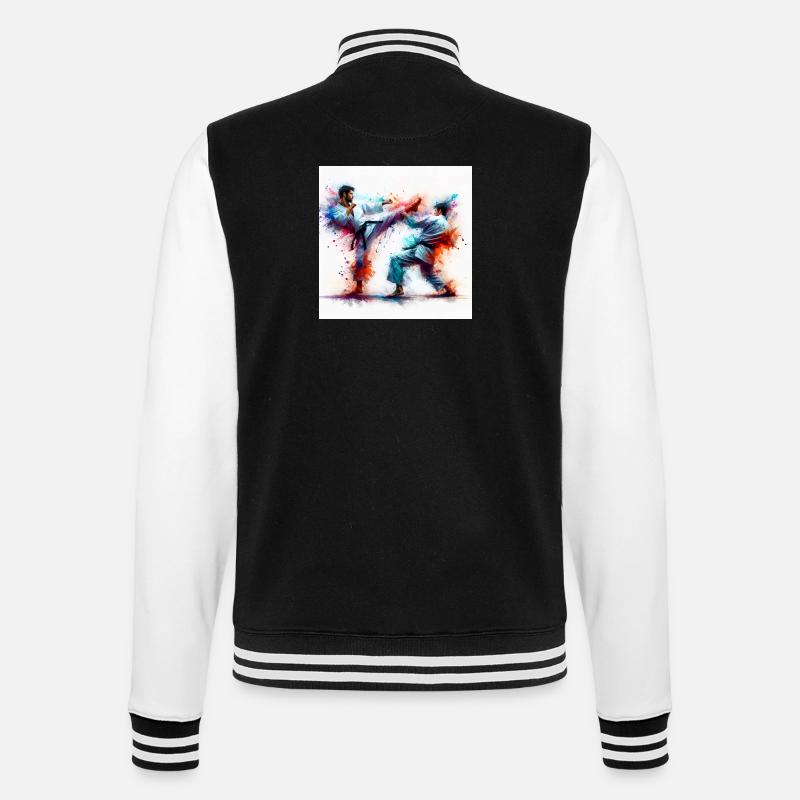 Karaté aquarelle - Veste Teddy - noir/blanc