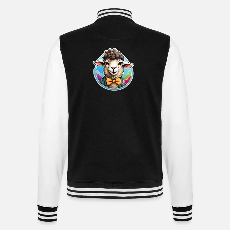 Bande dessinée de mouton drôle - Veste Teddy - noir/blanc