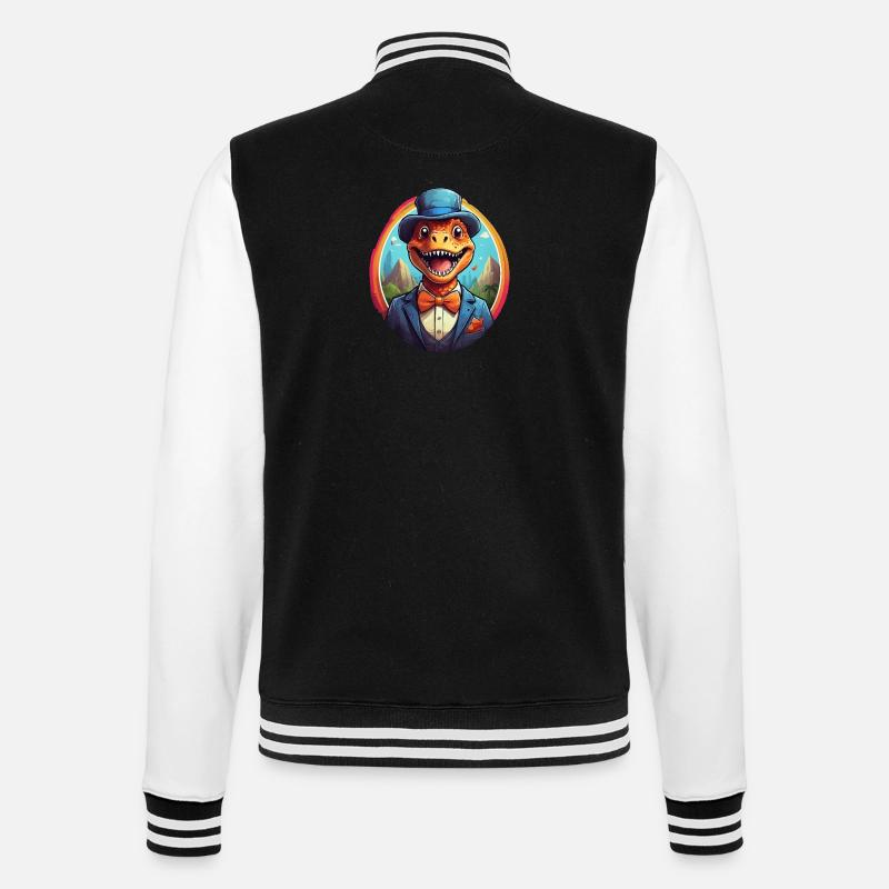 Funny Dino Comic - College Sweat Jacket - black/white