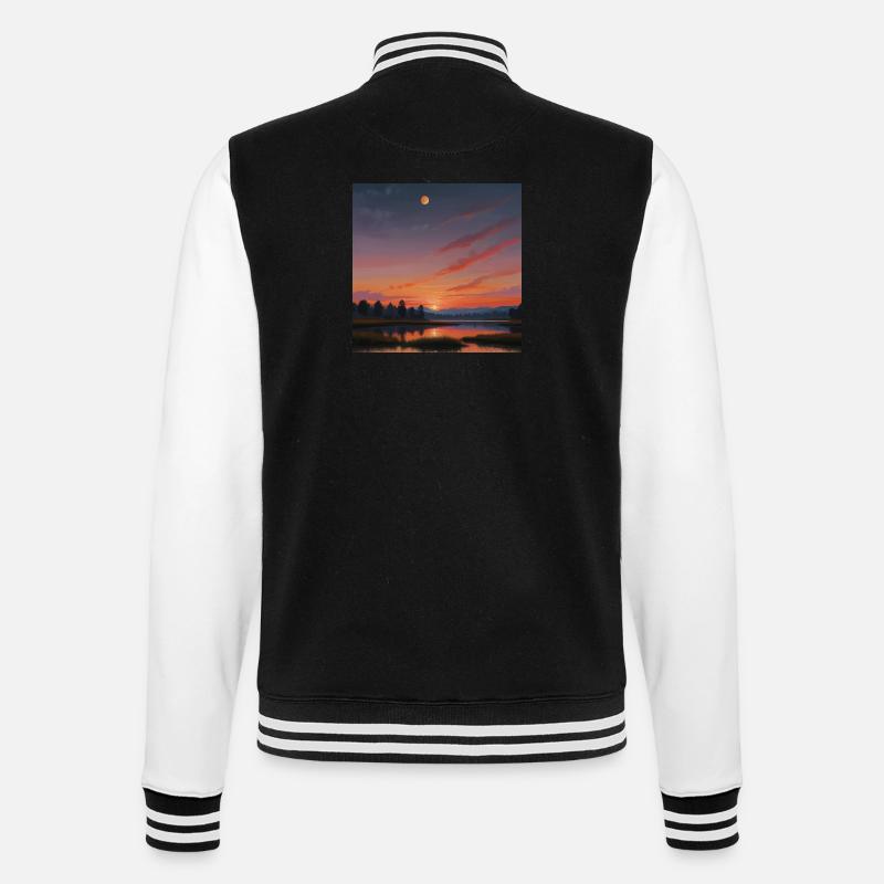 Paysage Coucher De Soleil - Veste Teddy - noir/blanc