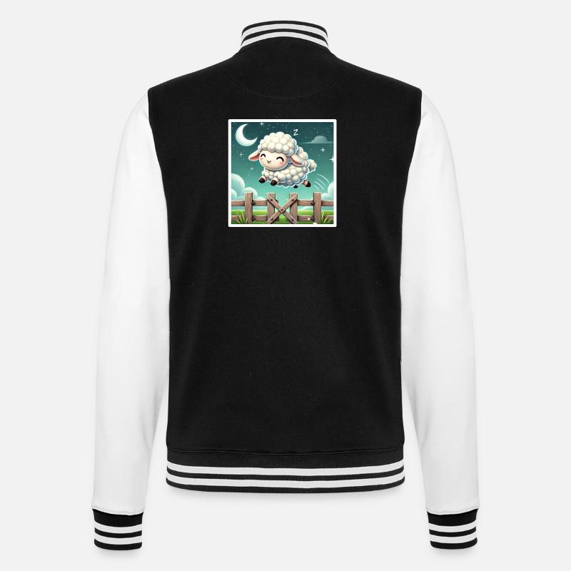 Counting sheep at night - College Sweat Jacket - black/white