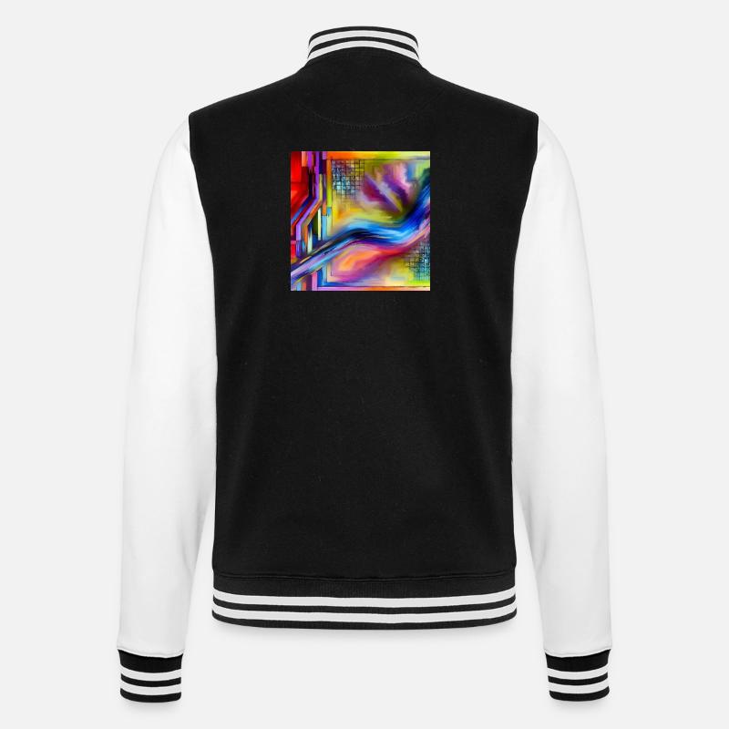 Abstrakte Energie - Abstraktes Gemälde - College-Sweatjacke - Schwarz/Weiß