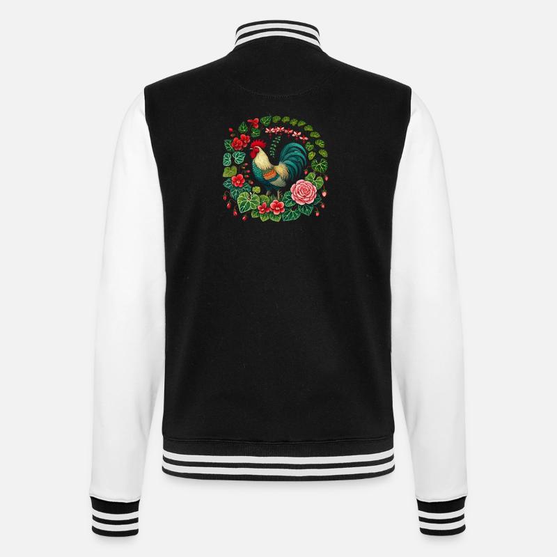Rooster Lovers - College Sweat Jacket - black/white