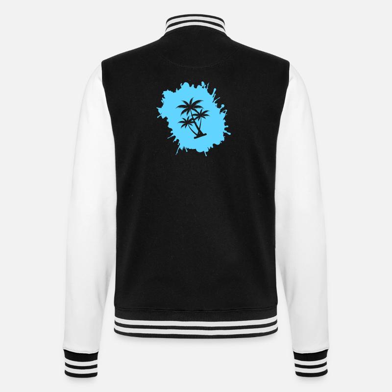 Palm Tree Blobs 2 - College Sweat Jacket - black/white