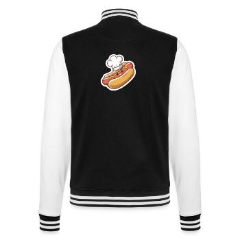 Cute kawaii hot dog - College Sweat Jacket - black/white - Back - Marisol (170cm)