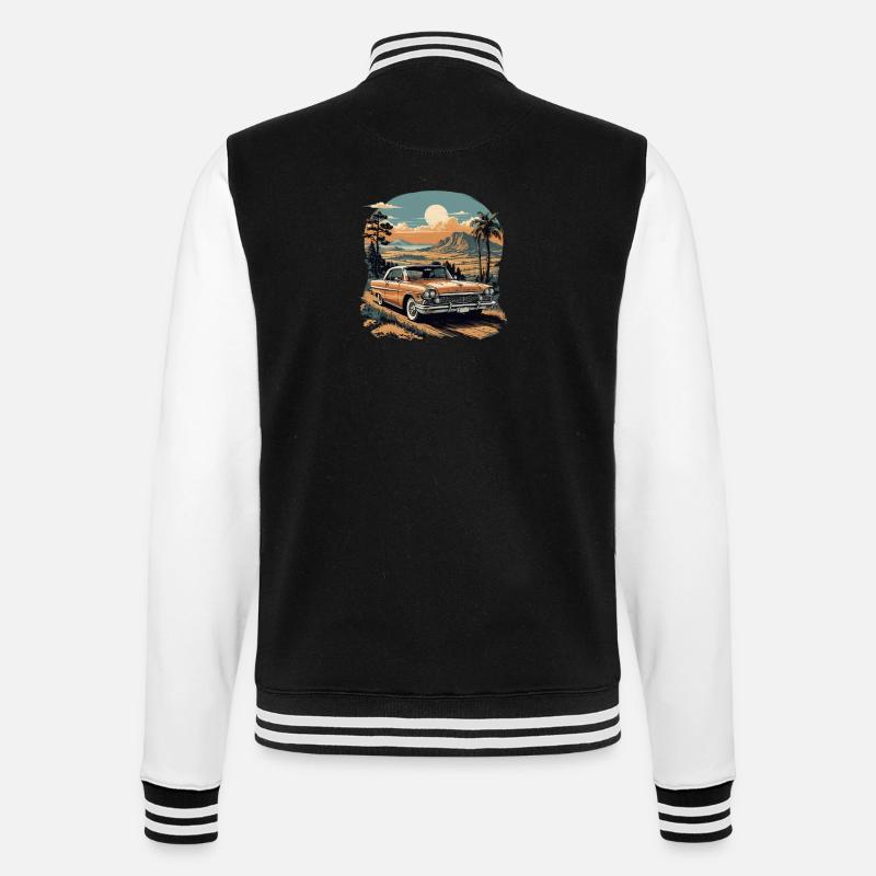 Oldtimer Leidenschaft: Stilvolle Kollektion - College-Sweatjacke - Schwarz/Weiß