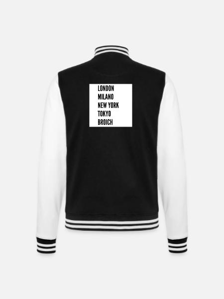 London Milano New York Tokyo Broich - College-Sweatjacke - Schwarz/Weiß