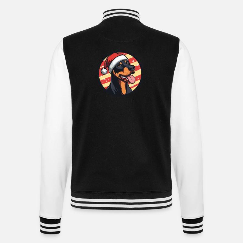 Doberman Chien Noël Noël - Veste Teddy - noir/blanc