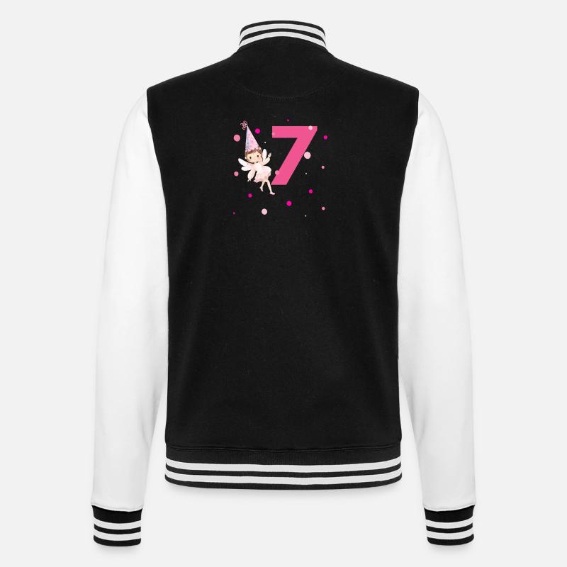 7e anniversaire fée rose - Veste Teddy - noir/blanc