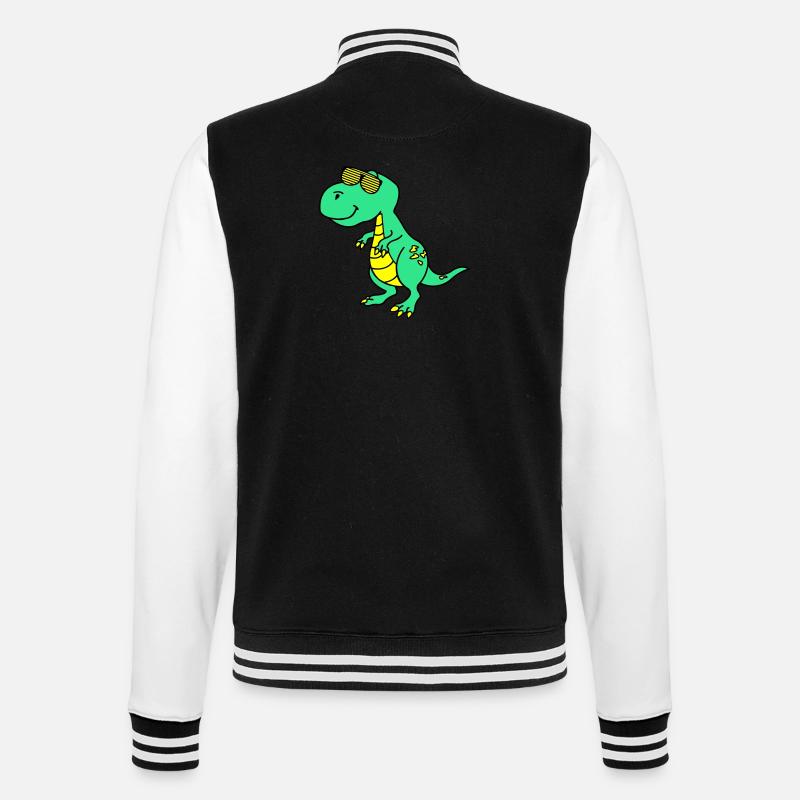 Cool Dinosaur - College Sweat Jacket - black/white