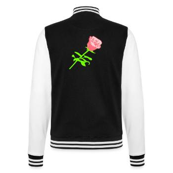 Hübsche Schöne Rose Blüte Blatt Röschen Romantisch - College-Sweatjacke - Schwarz/Weiß - Hinten - Marisol (170cm)