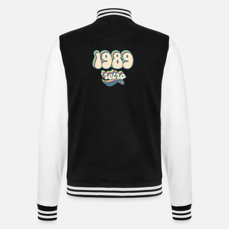 Retro-Geschenkidee von 1989 - College-Sweatjacke - Schwarz/Weiß