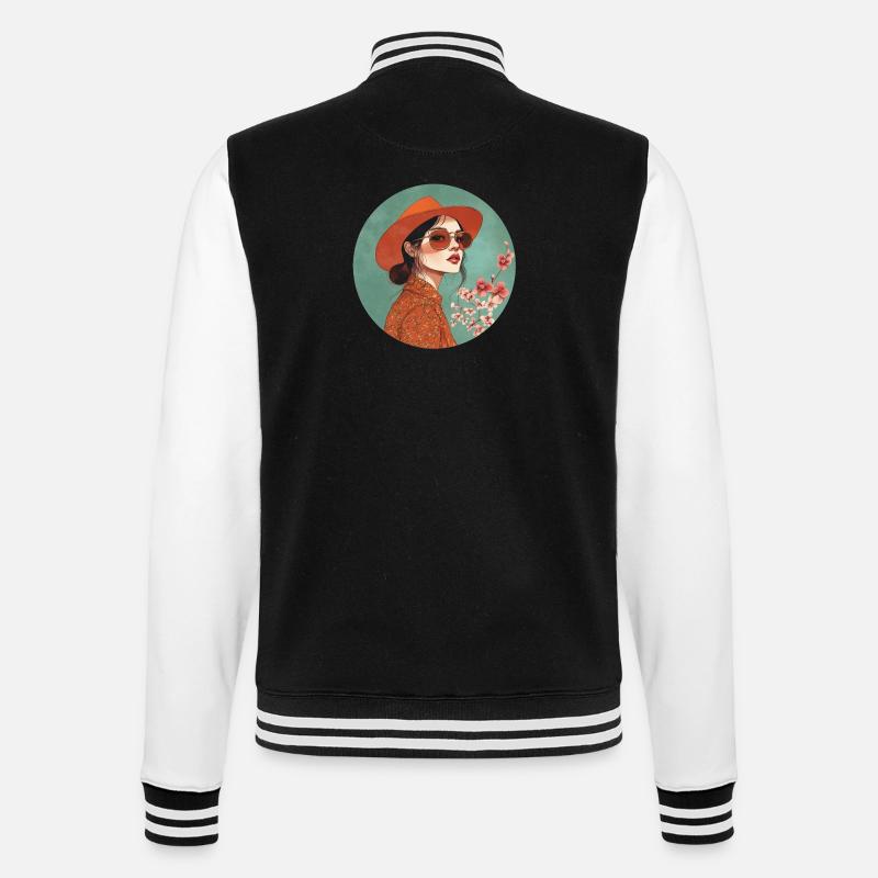 Stilvolle Eleganz: Zeitloser Boho-Chic! - College-Sweatjacke - Schwarz/Weiß