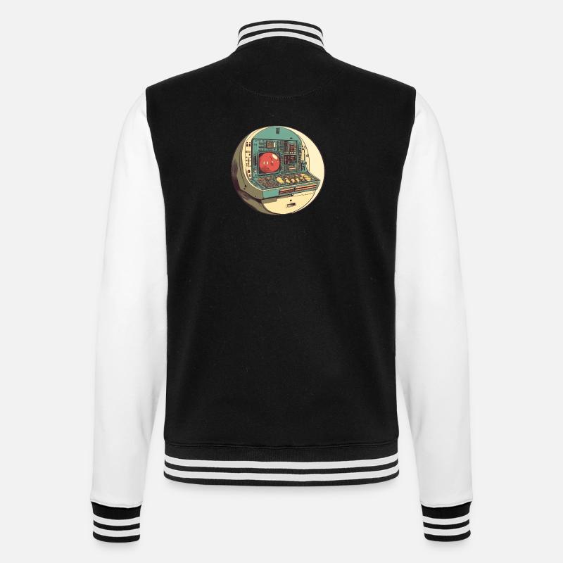 Retro-Computer: Die Anfänge der Technik! - College-Sweatjacke - Schwarz/Weiß