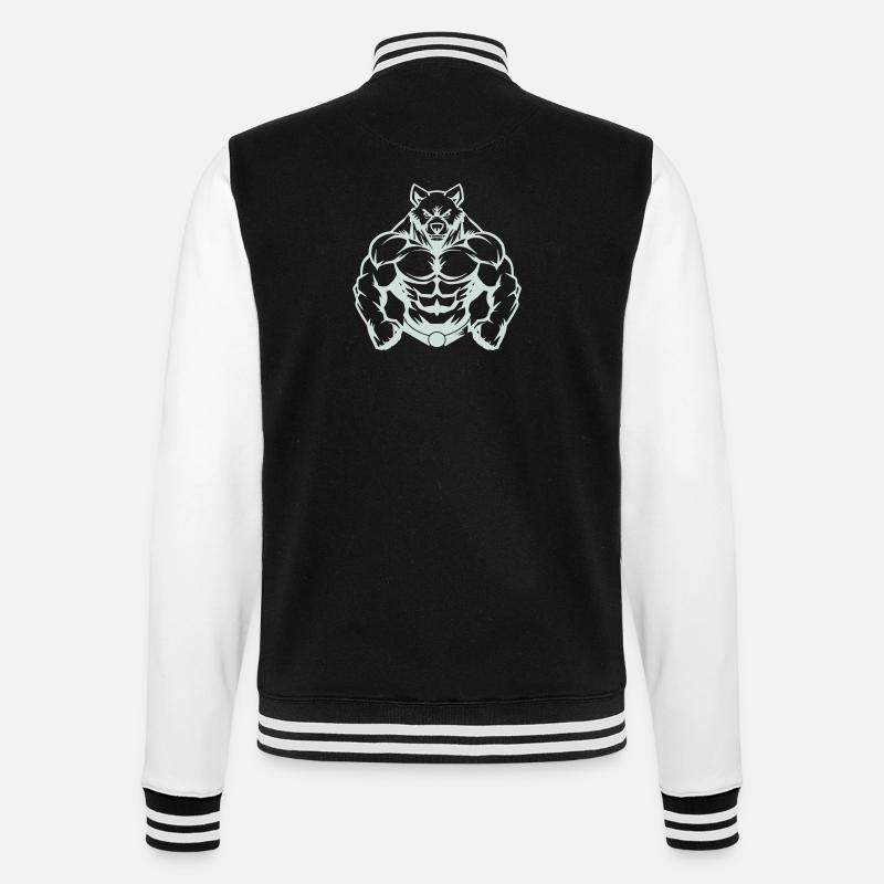 Bear Comic - College Sweat Jacket - black/white