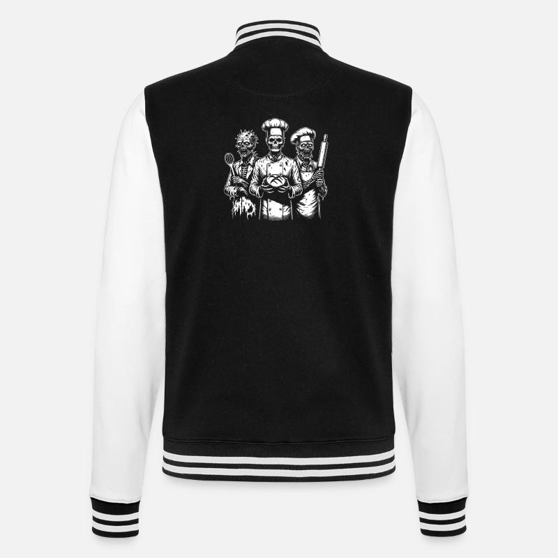 Baking Dead - backende Zombies - College-Sweatjacke - Schwarz/Weiß