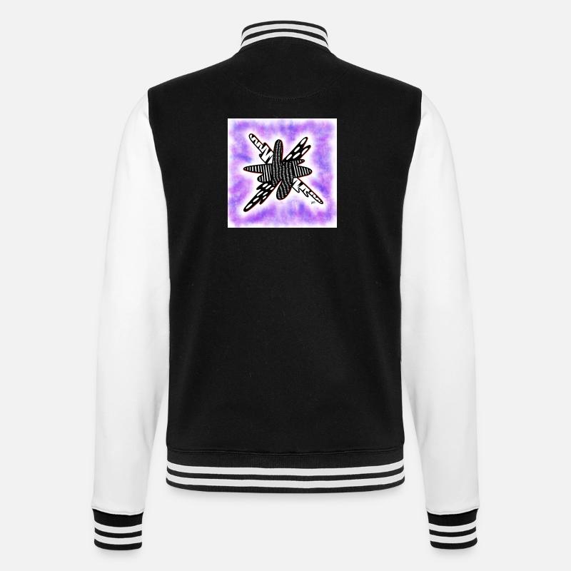 Creative patterned blob on violet - College Sweat Jacket - black/white