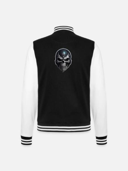 Totenkopf Skull - College-Sweatjacke - Schwarz/Weiß