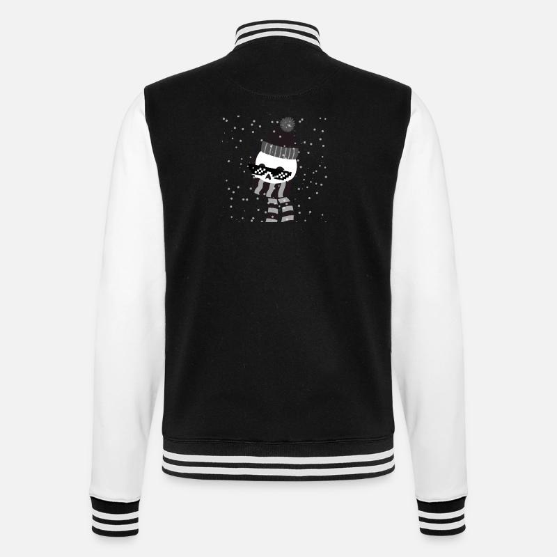Cold and Cool skeleton - College Sweat Jacket - black/white