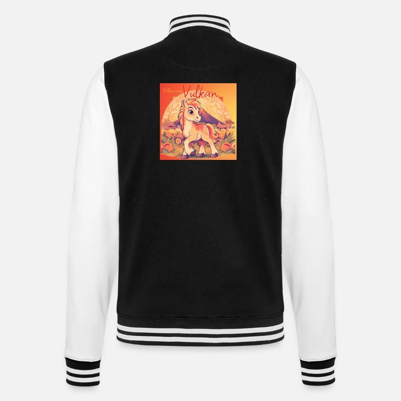 Vulkan ist da ! - College-Sweatjacke - Schwarz/Weiß