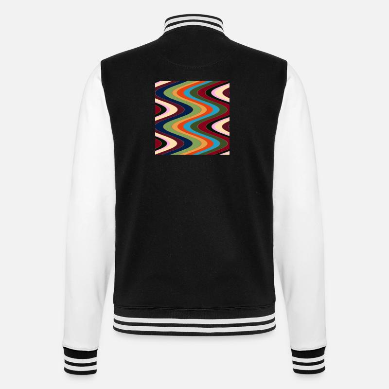 Abstract Art with Linear Patterns - College Sweat Jacket - black/white