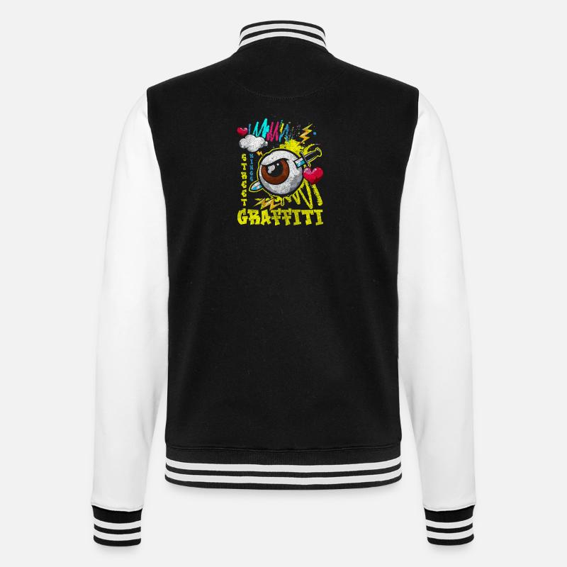 Graffiti Malerei Mode Einzigartig - College-Sweatjacke - Schwarz/Weiß