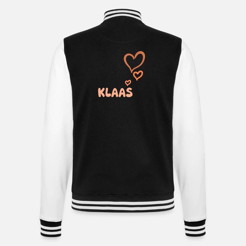 Klaas - College-Sweatjacke - Schwarz/Weiß