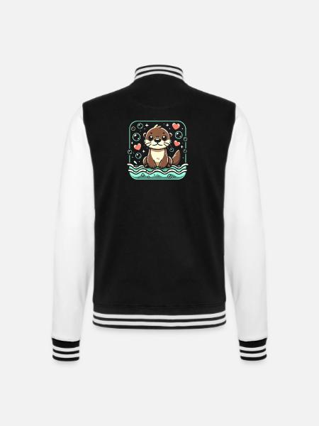 Otter machen alles besser Niedlicher Naturliebhaber - College-Sweatjacke - Schwarz/Weiß