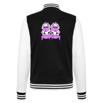 2 Schafe Pärchen Müde Gelangweilt Freundinnen Cool - College-Sweatjacke - Schwarz/Weiß - Hinten - Marisol (170cm)