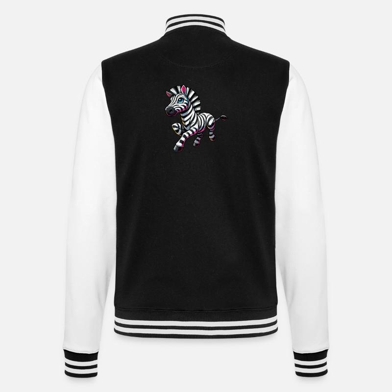zebra comic - College Sweat Jacket - black/white
