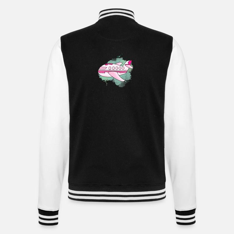 Flugzeug - College-Sweatjacke - Schwarz/Weiß