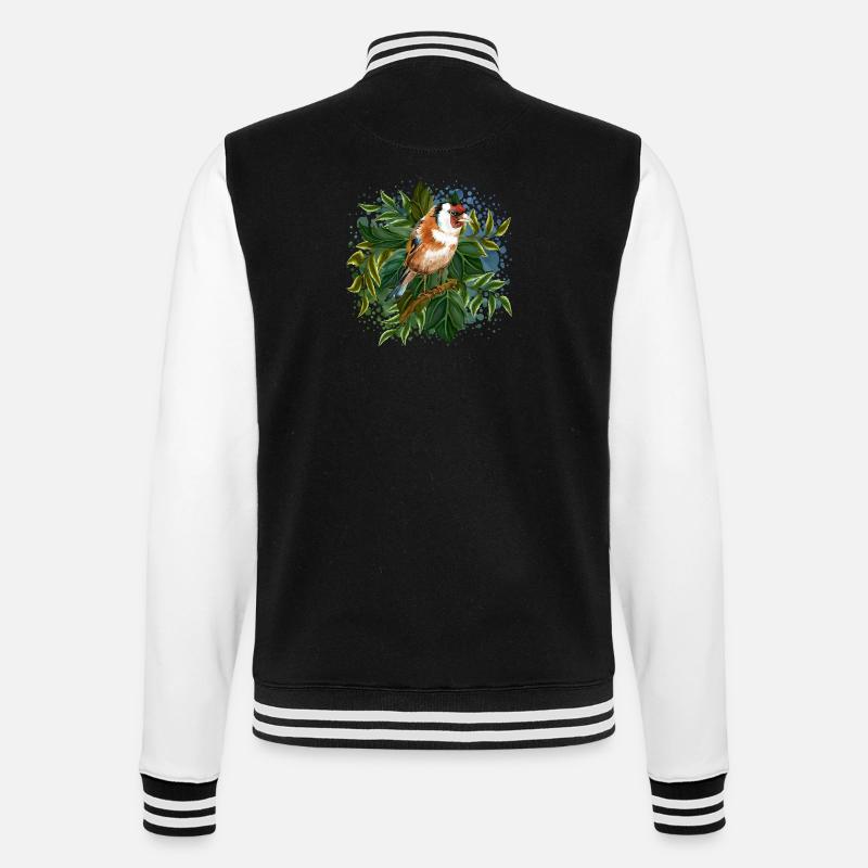 Bunter Vogel - College-Sweatjacke - Schwarz/Weiß