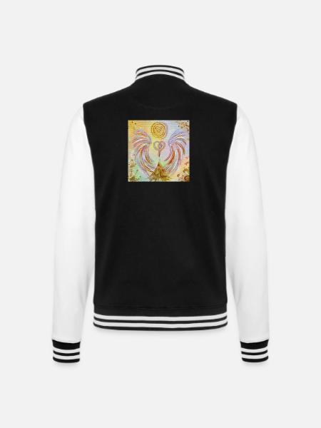 Herzengel Mensch Sein - College-Sweatjacke - Schwarz/Weiß