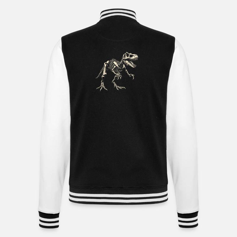 T-Rex Skeleton Dinosaur Dino - College Sweat Jacket - black/white
