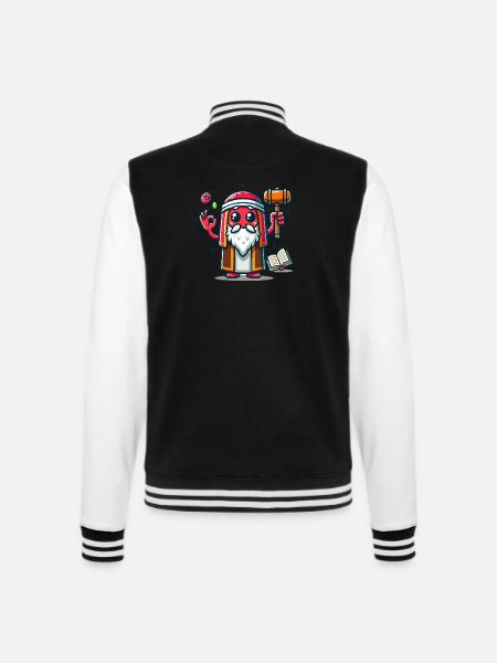Red Hero with a Hammer - College Sweat Jacket - black/white