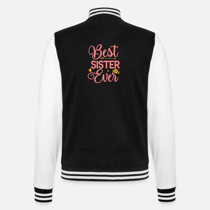 Beste Schwester - College-Sweatjacke - Schwarz/Weiß