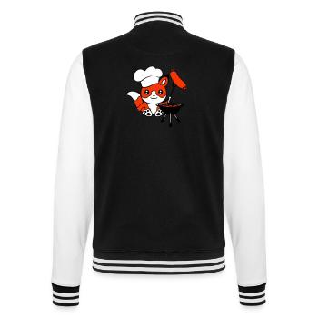 Fox Grills Sausages Grill Master Grilling Cooking - College Sweat Jacket - black/white - Back - Marisol (170cm)