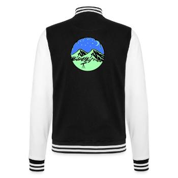 Starry Sky Mountains Telescope - College Sweat Jacket - black/white - Back - Marisol (170cm)