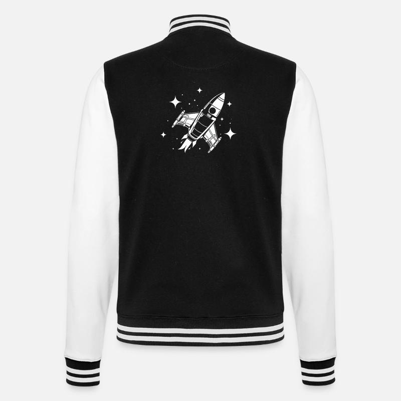 Fusée spatiale dans les étoiles - Veste Teddy - noir/blanc