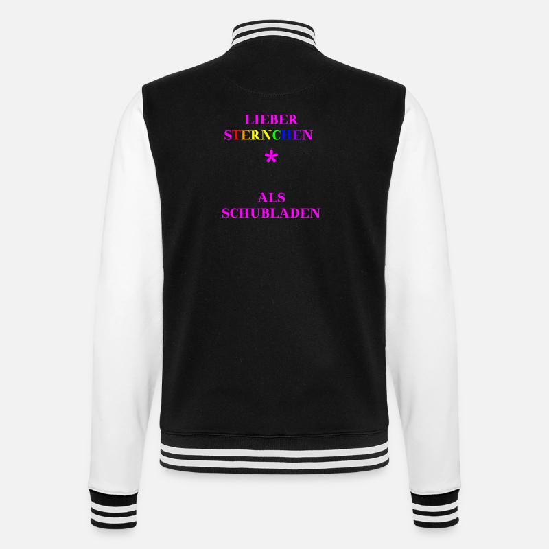 Lieber Sternchen als Schubladen Geschenkidee - College-Sweatjacke - Schwarz/Weiß