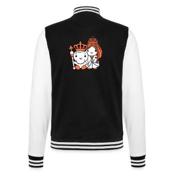 2 Canards Roi Reine Prince Princesse Couple Couronne - Veste Teddy - noir/blanc - Dos - Marisol (170cm)