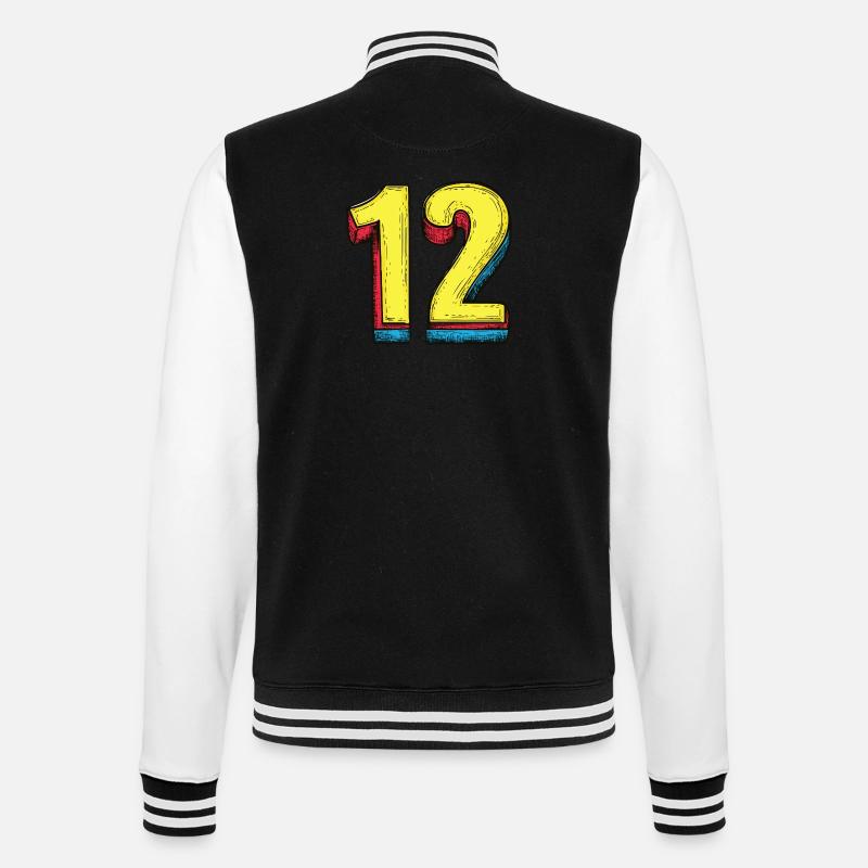 12 Number Comic - College Sweat Jacket - black/white