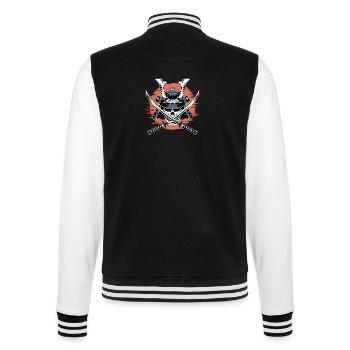 Japanischer Samurai-Krieger - College-Sweatjacke - Schwarz/Weiß - Hinten - Marisol (170cm)